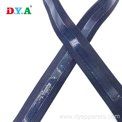 Black silicone knitted elastic band for garmment